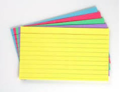 Notecards can assist with homework.