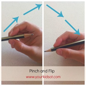 Pinch and Flip method to build fine motor skills.
